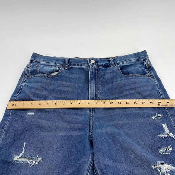 AMERICAN EAGLE Jeans High Waist Distressed Raw Hem Ankle Womens 16 (see note) - Picture 6 of 8